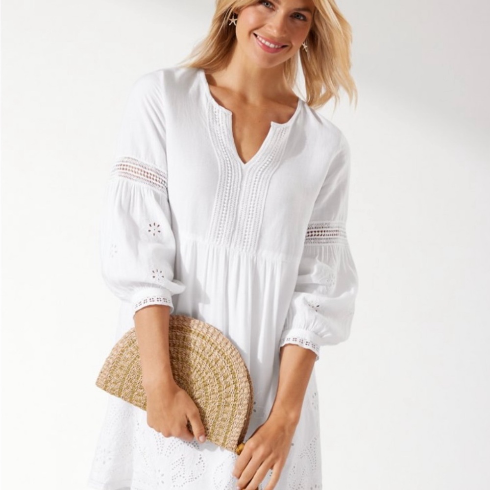 Tommy Bahama St. Lucia Linen-Blend Coverup Dress- Size M